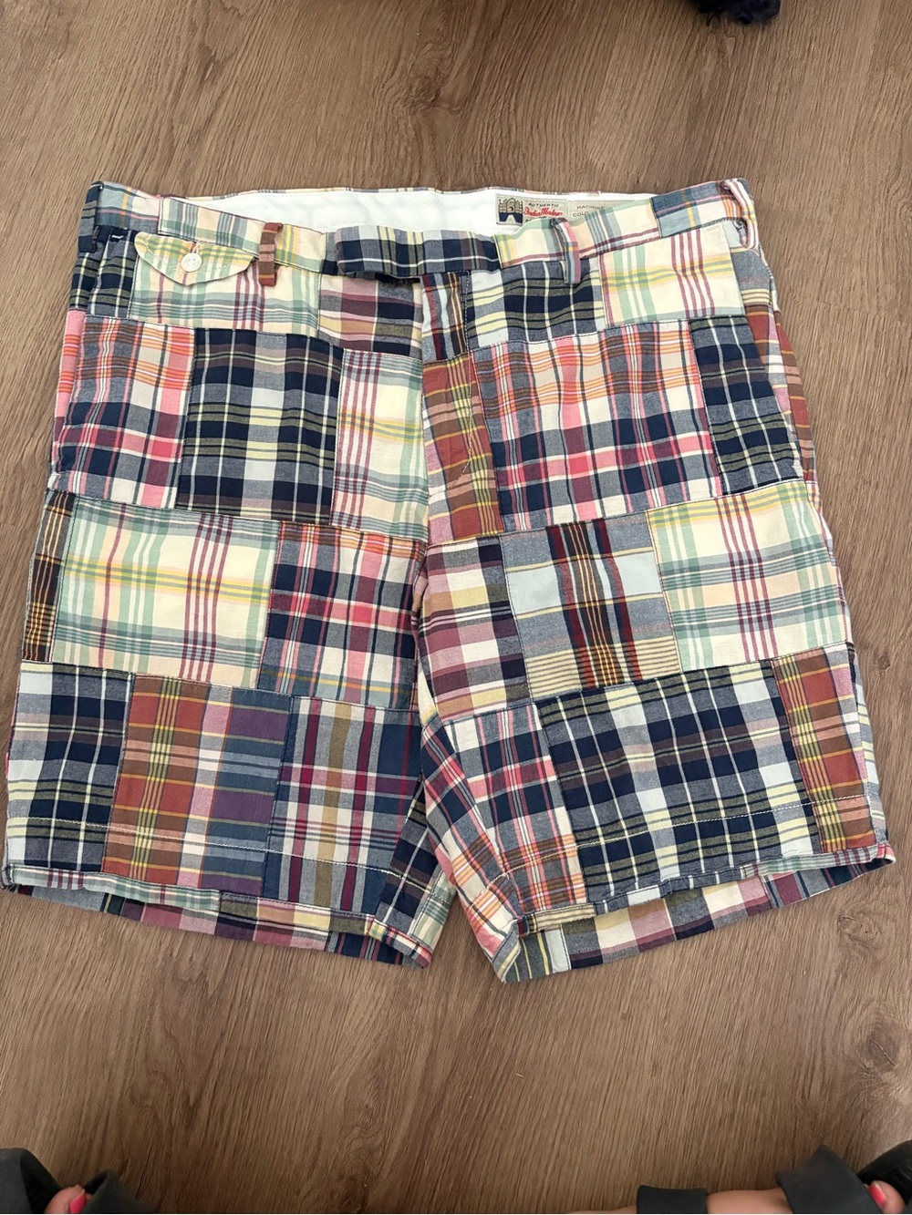 Patchwork Indian Madras Polo RL Plaid Shorts - Multicolor sz34